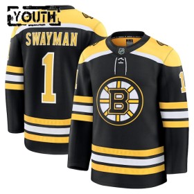 Boston Bruins tröja Fanatics Premium Jeremy Swayman 2024-25 Svart Hemma - NHL Tröjor Barn